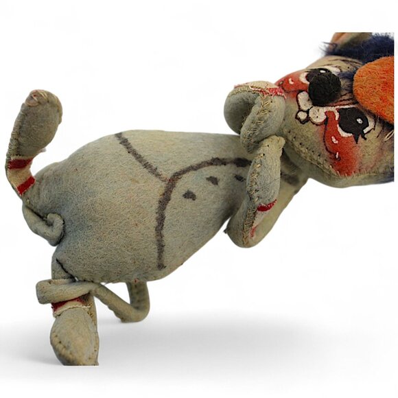 1969 Annalee Mobilitee Mouse Doll – Gray Felt with Orange Hat USA - Picture 6 of 6